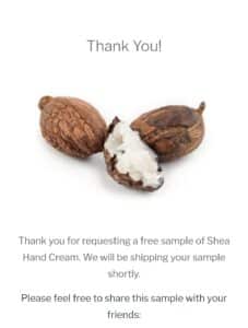Shea Hand Cream Free Sample